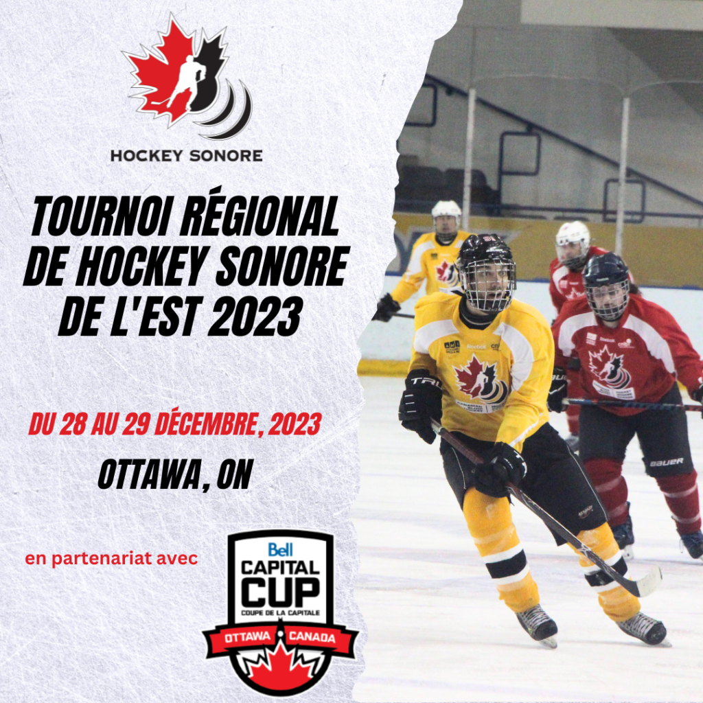Tournoi régional de Hockey Sonore de l'Est 2023 image avec 2 joueurs patinant sur glace