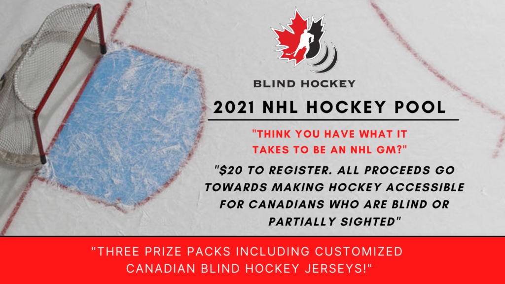 2021 NHL Hockey pool Canadian Blind Hockey graphic 
